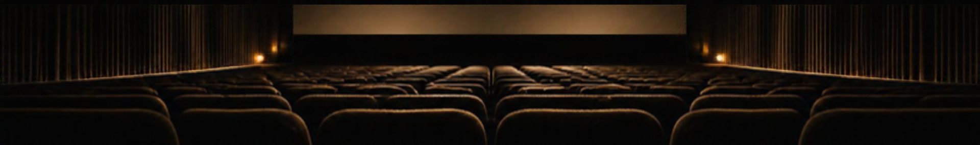 Rows of cinema seats facing a softly lit screen
